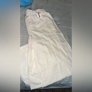 Yellow and white striped pants. Size L. Relaxed fit.